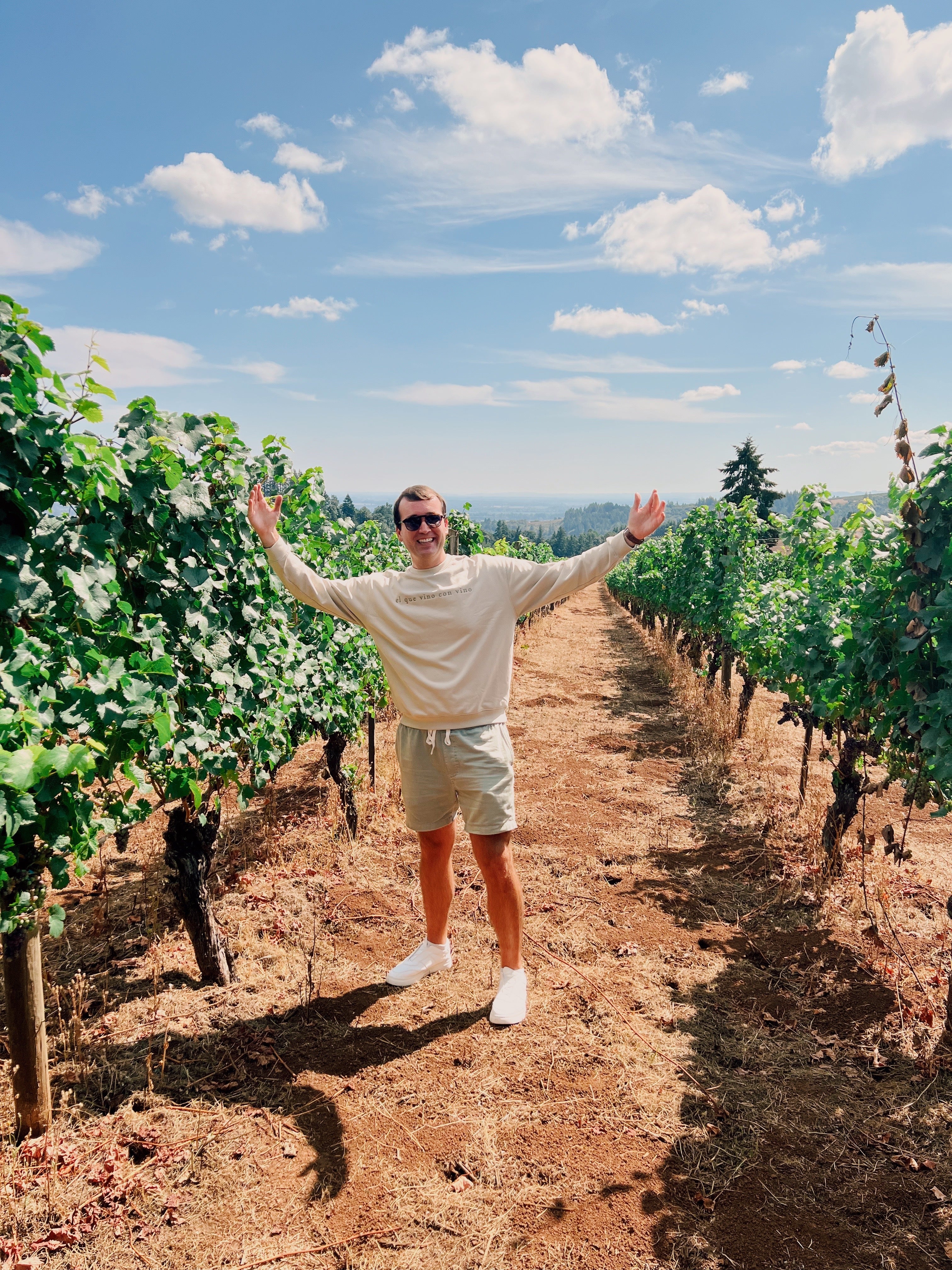 Men's Vino Crewneck from Offline Wine in Vineyard